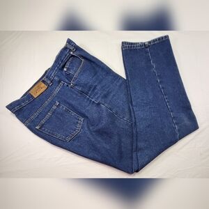 Plus Size Vintage CAPEZIO High Waisted Straight Leg Blue Jeans, Size 16